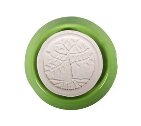 Aromasteen met onderzetter levensboom groen Aromasteen met onderzetter levensboom groen