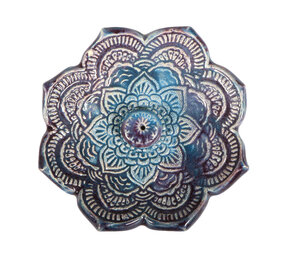 Wierookhouder keramiek blauw/paars Wierookhouder keramiek blauw/paars