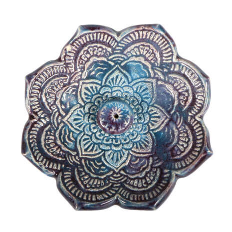 Wierookhouder keramiek blauw/paars Wierookhouder keramiek blauw/paars