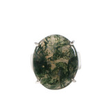 Zilveren ring mosagaat maat 18 1/2 | ovaal gezet 2,2 x 1,9 cm Zilveren ring mosagaat maat 18 1/2 | ovaal gezet 2,2 x 1,9 cm