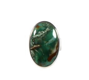 Zilveren ring gem silica maat 18 1/2 | ovaal 2,8 x 1,8 cm Zilveren ring gem silica maat 18 1/2 | ovaal 2,8 x 1,8 cm