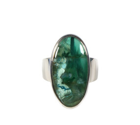 Zilveren ring gem silica maat 18 | ovaal 2,6 x 1,3 cm Zilveren ring gem silica maat 18 | ovaal 2,6 x 1,3 cm