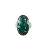 Zilveren ring gem silica maat 18 1/2 | ovaal 2,5 x 1,5 cm Zilveren ring gem silica maat 18 1/2 | ovaal 2,5 x 1,5 cm