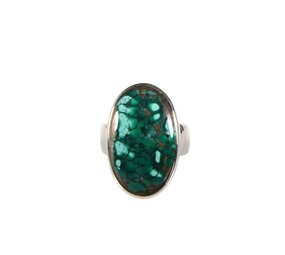 Zilveren ring gem silica maat 18 1/2 | ovaal 2,5 x 1,5 cm Zilveren ring gem silica maat 18 1/2 | ovaal 2,5 x 1,5 cm
