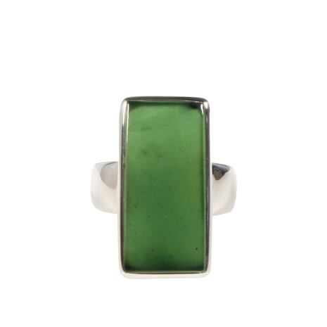 Zilveren ring jade maat 19 1/2 | rechthoek 2,6 x 1,2 cm Zilveren ring jade maat 19 1/2 | rechthoek 2,6 x 1,2 cm