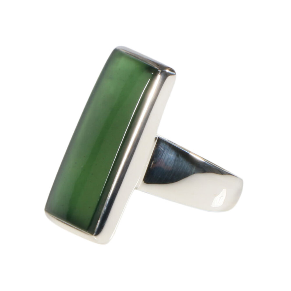 Zilveren ring jade maat 19 1/2 | rechthoek 2,6 x 1,2 cm Zilveren ring jade maat 19 1/2 | rechthoek 2,6 x 1,2 cm