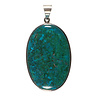 Zilveren hanger chrysocolla | ovaal 5 x 3,4 cm Zilveren hanger chrysocolla | ovaal 5 x 3,4 cm