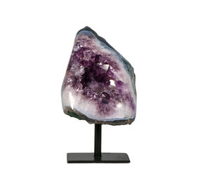 Amethist cluster op standaard 12,9 x 9,8 x 7 cm | 1354 gram Amethist cluster op standaard 12,9 x 9,8 x 7 cm | 1354 gram