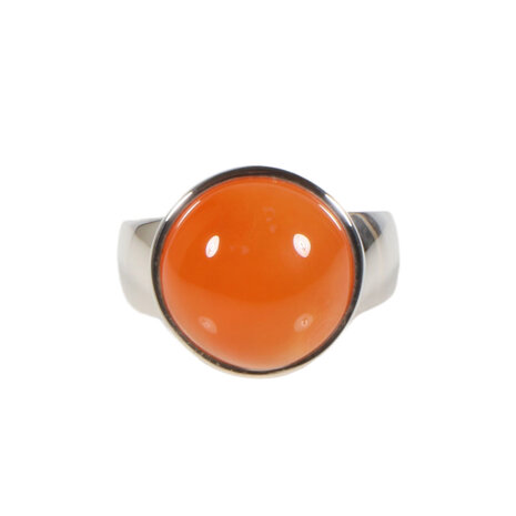 Zilveren ring carneool maat 18 | rond 1,4 cm