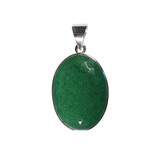 Zilveren hanger aventurijn | ovaal facet 2,9 x 2 cm Zilveren hanger aventurijn | ovaal facet 2,9 x 2 cm