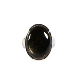 Zilveren ring goud obsidiaan maat 18 1/2 | ovaal 2,1 x 1,5 cm Zilveren ring goud obsidiaan maat 18 1/2 | ovaal 2,1 x 1,5 cm