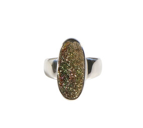 Zilveren ring pyriet (regenboog) maat 18 | ovaal ruw 2,1 x 1 cm Zilveren ring pyriet (regenboog) maat 18 | ovaal ruw 2,1 x 1 cm