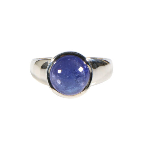 Zilveren ring tanzaniet maat 18 | rond 1 cm Zilveren ring tanzaniet maat 18 | rond 1 cm