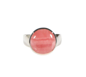 Zilveren ring rhodochrosiet maat 18 1/2 | rond 1,3 cm Zilveren ring rhodochrosiet maat 18 1/2 | rond 1,3 cm