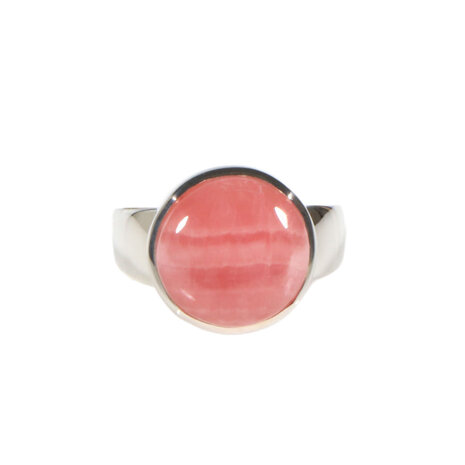 Zilveren ring rhodochrosiet maat 18 1/2 | rond 1,3 cm Zilveren ring rhodochrosiet maat 18 1/2 | rond 1,3 cm