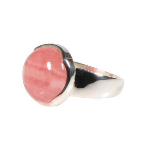 Zilveren ring rhodochrosiet maat 18 1/2 | rond 1,3 cm Zilveren ring rhodochrosiet maat 18 1/2 | rond 1,3 cm