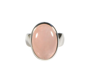 Zilveren ring rozenkwarts maat 18 1/2 | ovaal 1,9 x 1,4 cm Zilveren ring rozenkwarts maat 18 1/2 | ovaal 1,9 x 1,4 cm