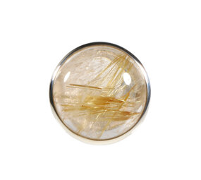 Zilveren ring rutielkwarts maat 18 1/2 (verstelbaar) | rond 2,2 cm Zilveren ring rutielkwarts maat 18 1/2 (verstelbaar) | rond 2,2 cm