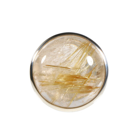 Zilveren ring rutielkwarts maat 18 1/2 (verstelbaar) | rond 2,2 cm Zilveren ring rutielkwarts maat 18 1/2 (verstelbaar) | rond 2,2 cm