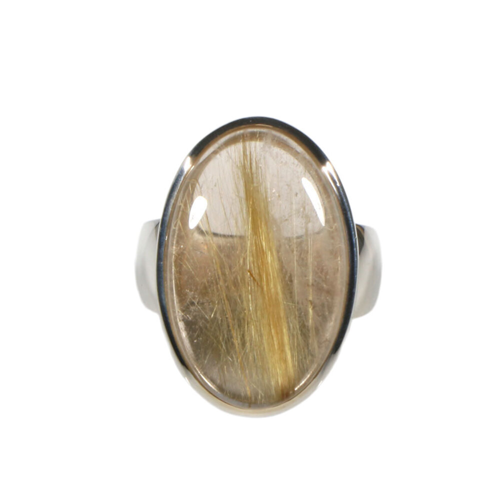 Zilveren ring rutielkwarts maat 19 | ovaal 2,4 x 1,6 cm Zilveren ring rutielkwarts maat 19 | ovaal 2,4 x 1,6 cm