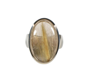 Zilveren ring rutielkwarts maat 19 | ovaal 2,4 x 1,6 cm Zilveren ring rutielkwarts maat 19 | ovaal 2,4 x 1,6 cm
