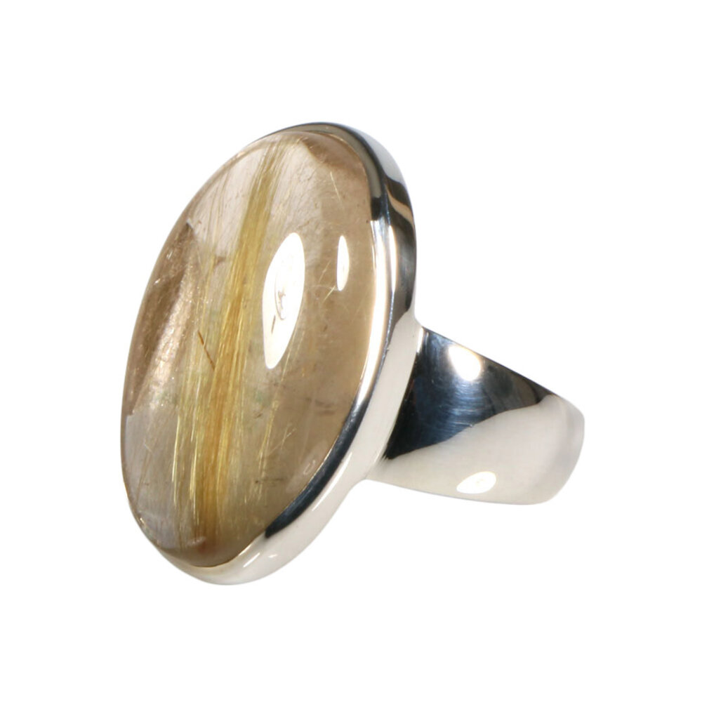 Zilveren ring rutielkwarts maat 19 | ovaal 2,4 x 1,6 cm Zilveren ring rutielkwarts maat 19 | ovaal 2,4 x 1,6 cm