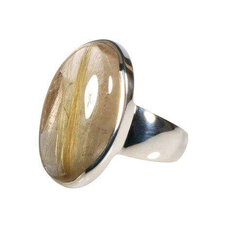 Zilveren ring rutielkwarts maat 19 | ovaal 2,4 x 1,6 cm Zilveren ring rutielkwarts maat 19 | ovaal 2,4 x 1,6 cm