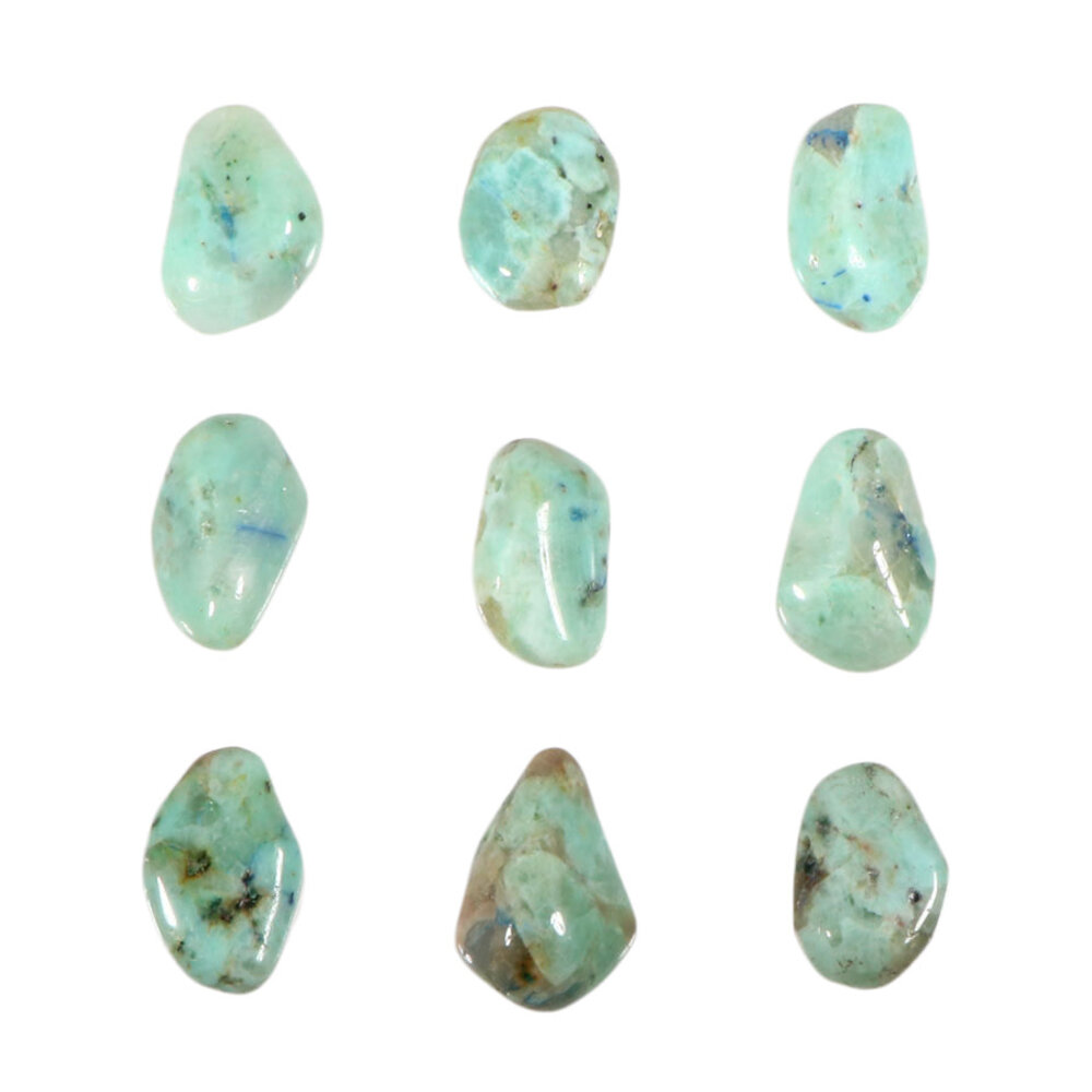 Maansteen (groen) met azuriet hanger doorboord Maansteen (groen) met azuriet hanger doorboord