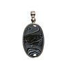 Zilveren hanger agaat (spook) | ovaal 3,1 x 1,9 cm (1) Zilveren hanger agaat (spook) | ovaal 3,1 x 1,9 cm (1)