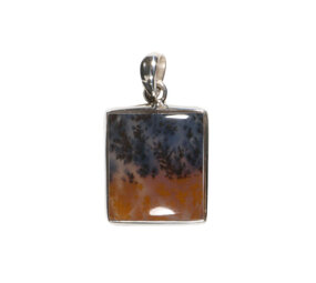 Zilveren hanger golden healer (limonietkwarts ) | rechthoek 2,2 x 2 cm