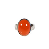Zilveren ring carneool maat 17 | ovaal 1,5 x 1,2 cm