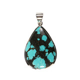 Zilveren hanger turkoois | druppel 3,5 x 2,7 cm Zilveren hanger turkoois | druppel 3,5 x 2,7 cm