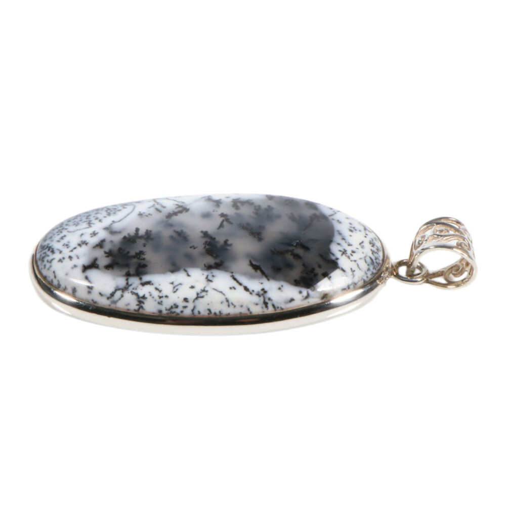 Zilveren hanger merliniet | ovaal 4,4 x 2,5 cm Zilveren hanger merliniet | ovaal 4,4 x 2,5 cm