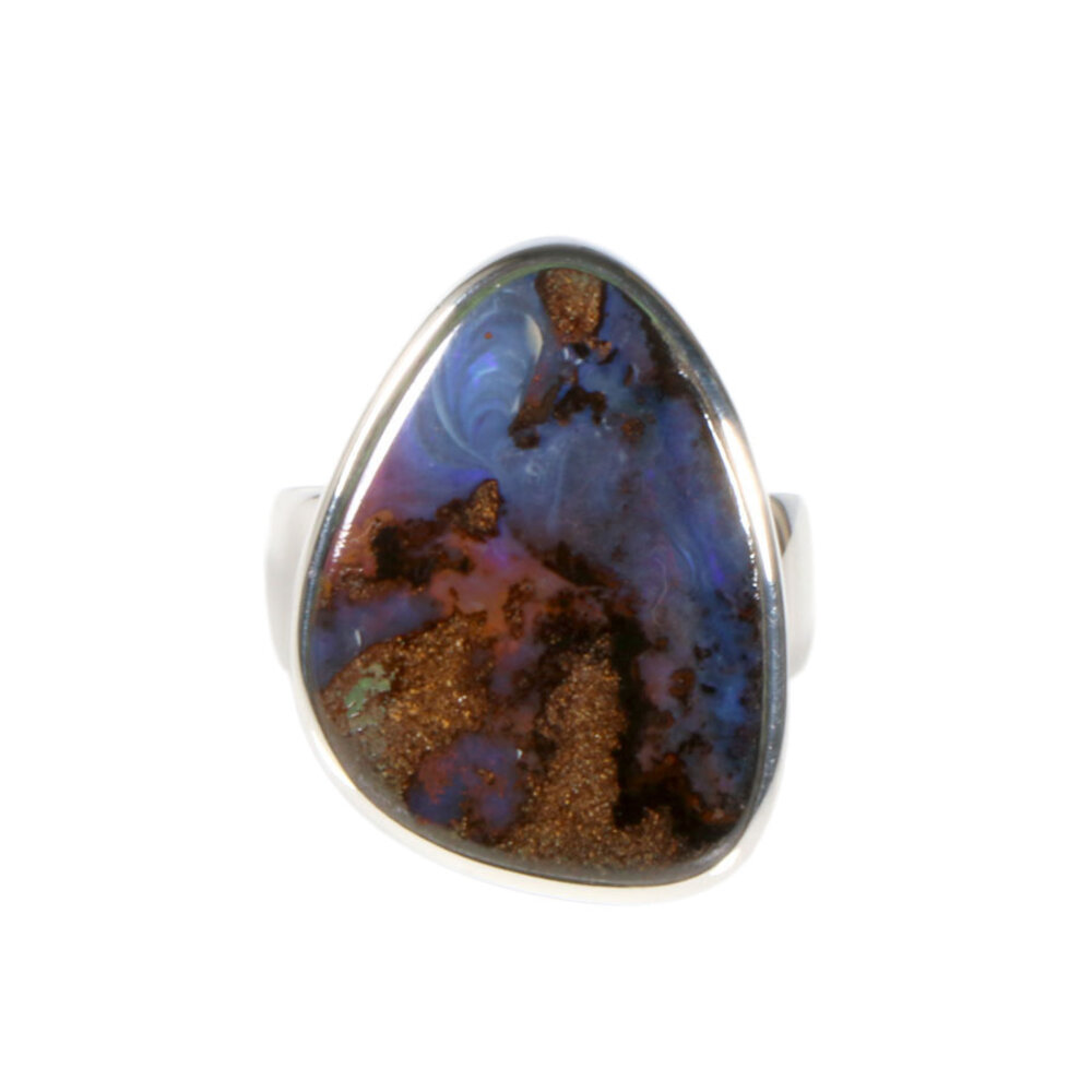 Zilveren ring opaal (Boulder) maat 19 1/2 | 2,4 x 1,8 cm Zilveren ring opaal (Boulder) maat 19 1/2 | 2,4 x 1,8 cm