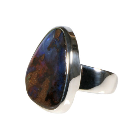 Zilveren ring opaal (Boulder) maat 19 1/2 | 2,4 x 1,8 cm Zilveren ring opaal (Boulder) maat 19 1/2 | 2,4 x 1,8 cm