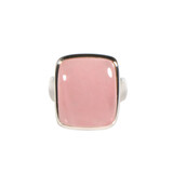 Zilveren ring rozenkwarts maat 19 | rechthoek 1,9 x 1,6 cm Zilveren ring rozenkwarts maat 19 | rechthoek 1,9 x 1,6 cm