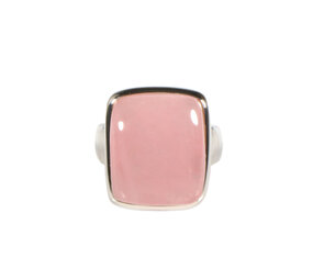 Zilveren ring rozenkwarts maat 19 | rechthoek 1,9 x 1,6 cm Zilveren ring rozenkwarts maat 19 | rechthoek 1,9 x 1,6 cm
