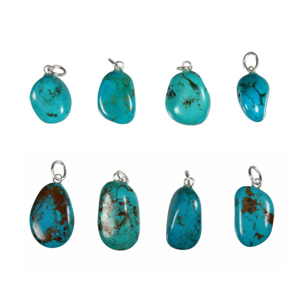 Turkoois hanger met zilveren oogje