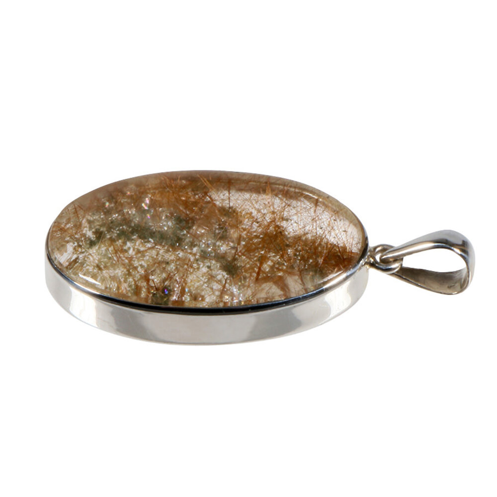 Zilveren hanger sjamaankwarts | ovaal 3,6 x 2,1 cm Zilveren hanger sjamaankwarts | ovaal 3,6 x 2,1 cm