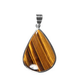 Zilveren hanger tijgeroog | druppel 3,2 x 2,5 cm Zilveren hanger tijgeroog | druppel 3,2 x 2,5 cm