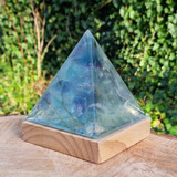 Fluoriet (multi) piramide lampje | 9 cm