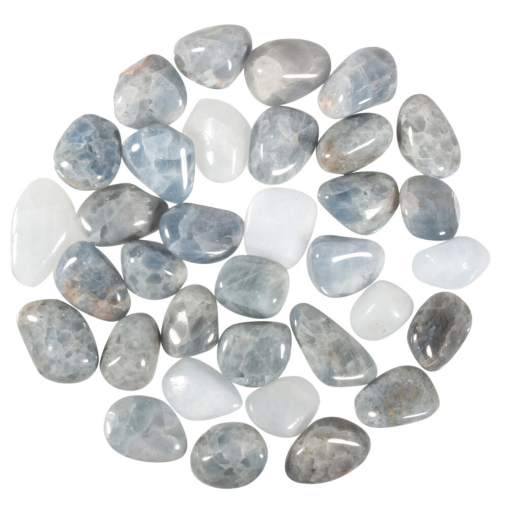 Calciet (blauw) steen getrommeld 5 - 10 gram Calciet (blauw) steen getrommeld 5 - 10 gram