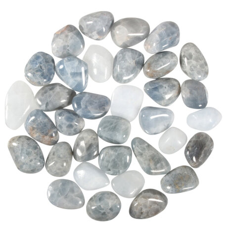 Calciet (blauw) steen getrommeld 5 - 10 gram Calciet (blauw) steen getrommeld 5 - 10 gram