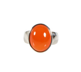 Zilveren ring carneool maat 17 | ovaal 1,5 x 1,1 cm Zilveren ring carneool maat 17 | ovaal 1,5 x 1,1 cm