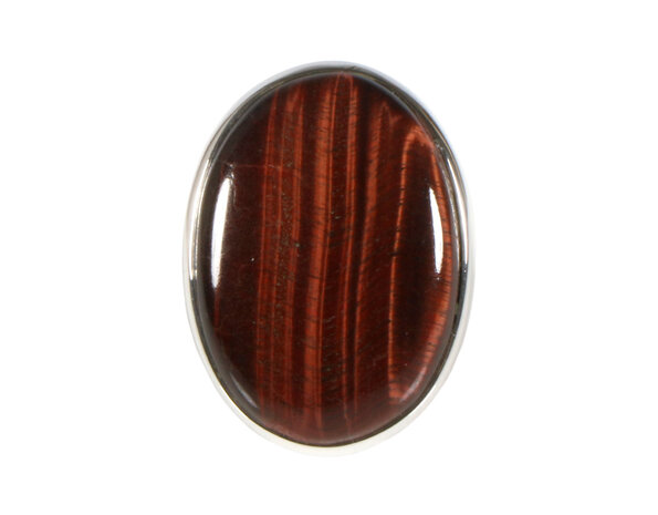Zilveren ring tijgeroog (rood) maat 18 1/2 (verstelbaar) | ovaal 3 x 2,1 cm Zilveren ring tijgeroog (rood) maat 18 1/2 (verstelbaar) | ovaal 3 x 2,1 cm