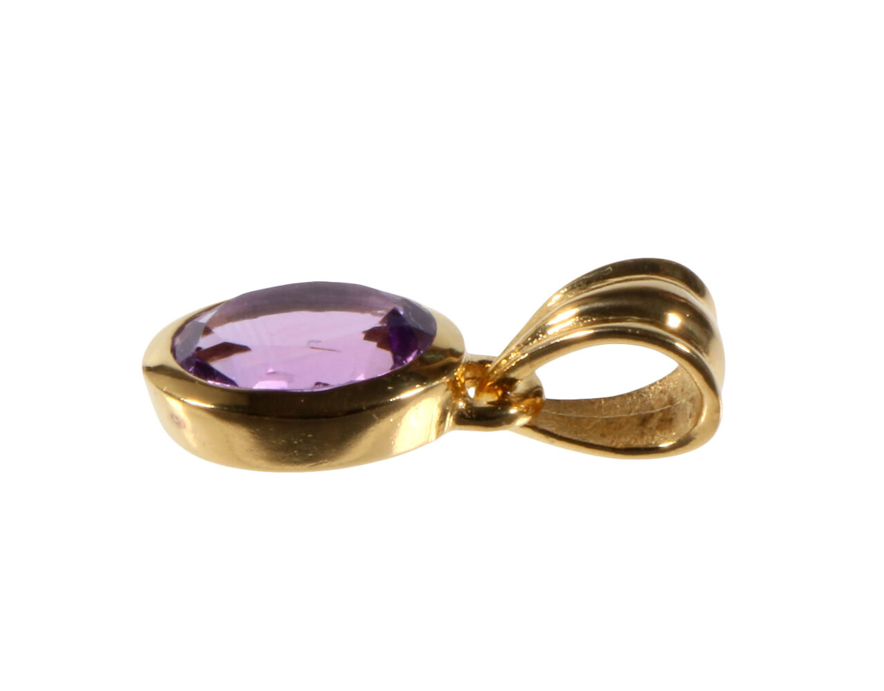 Gold filled hanger amethist | ovaal facet 10 x 8 mm