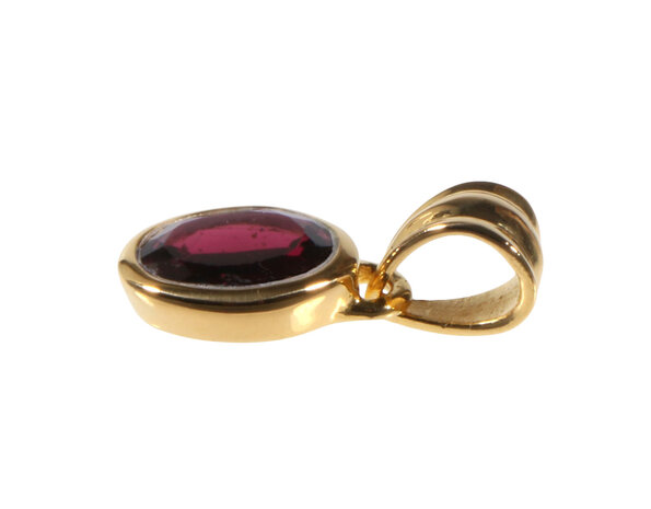 Gold filled hanger granaat | ovaal facet 10 x 8 mm