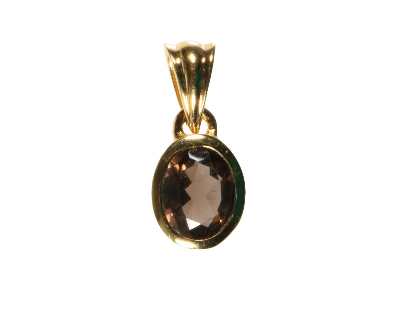 Gold filled hanger rookkwarts | ovaal facet 10 x 8 mm Gold filled hanger rookkwarts | ovaal facet 10 x 8 mm