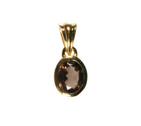 Gold filled hanger rookkwarts | ovaal facet 10 x 8 mm Gold filled hanger rookkwarts | ovaal facet 10 x 8 mm