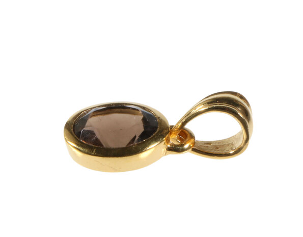 Gold filled hanger rookkwarts | ovaal facet 10 x 8 mm Gold filled hanger rookkwarts | ovaal facet 10 x 8 mm